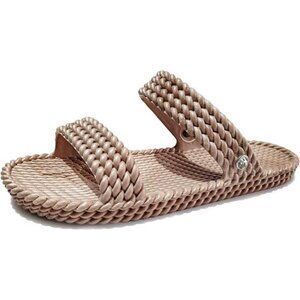 Slide Sandals for Women, Slip-On Waterproof Slippers with Two Strap for